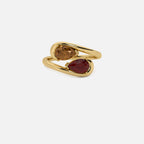 NOOR Brown Diamond and Red Garnet Pinky Ring JAUR