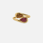 NOOR Brown Diamond and Ruby Pinky Ring JAUR