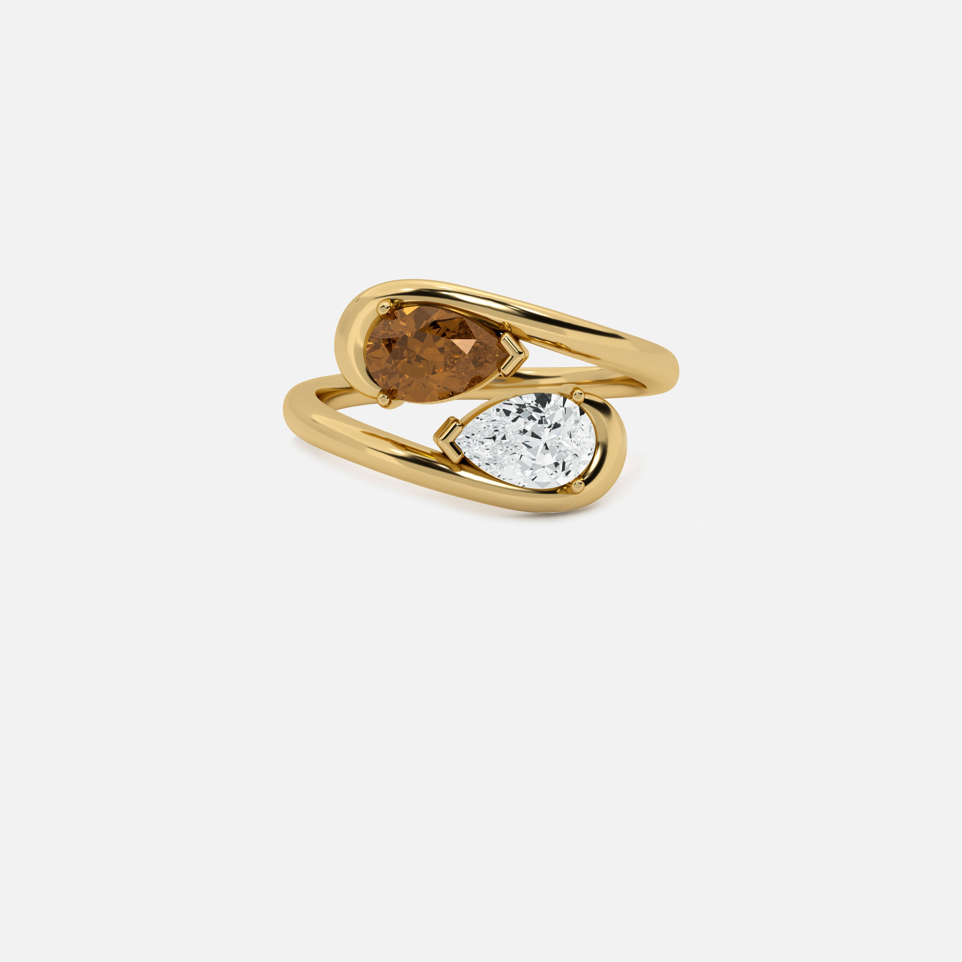 NOOR Brown Diamond and White Diamond Pinky Ring JAUR