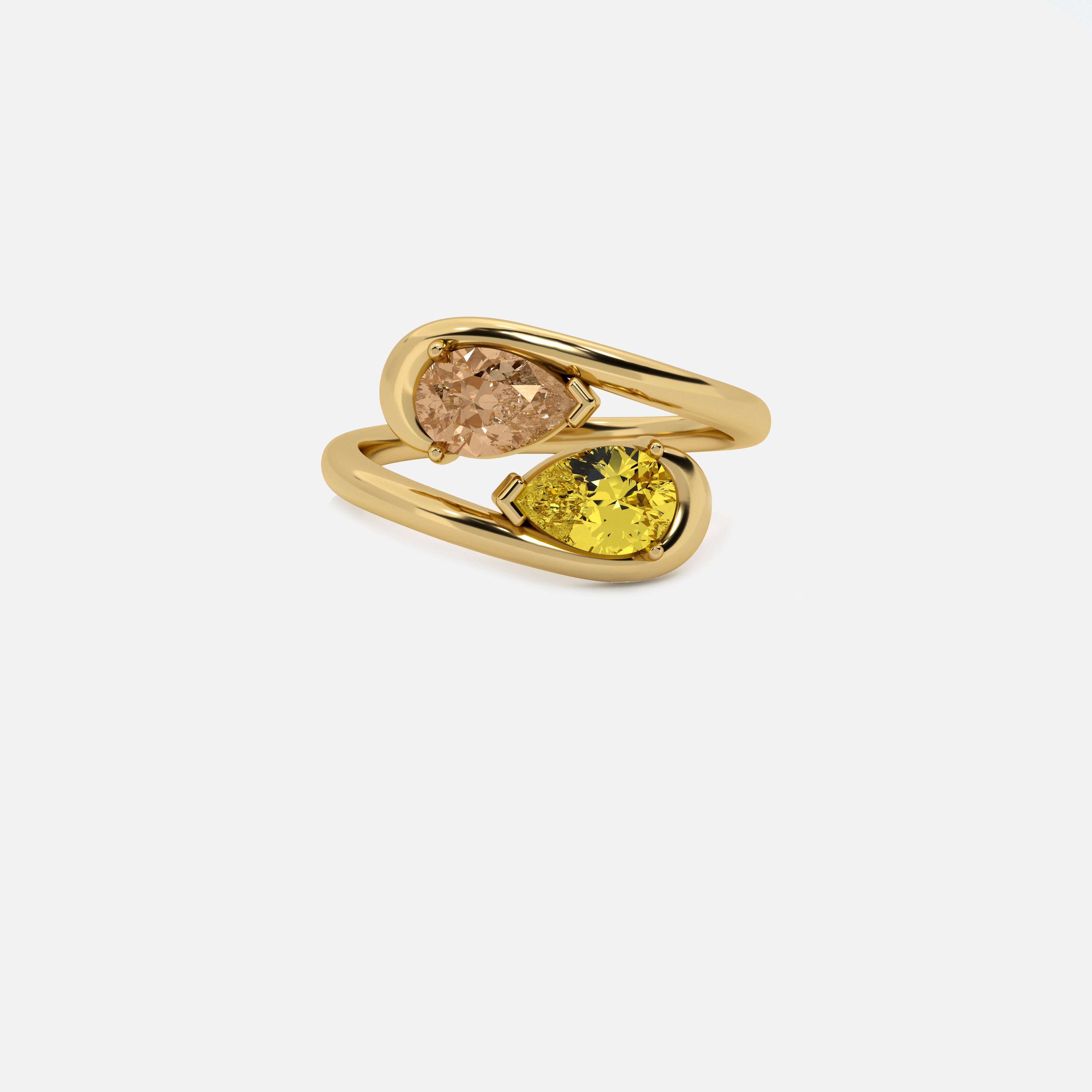 NOOR Brown Diamond and Yellow Diamond Ring