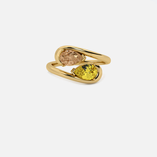 NOOR Brown Diamond and Yellow Diamond Pinky Ring JAUR