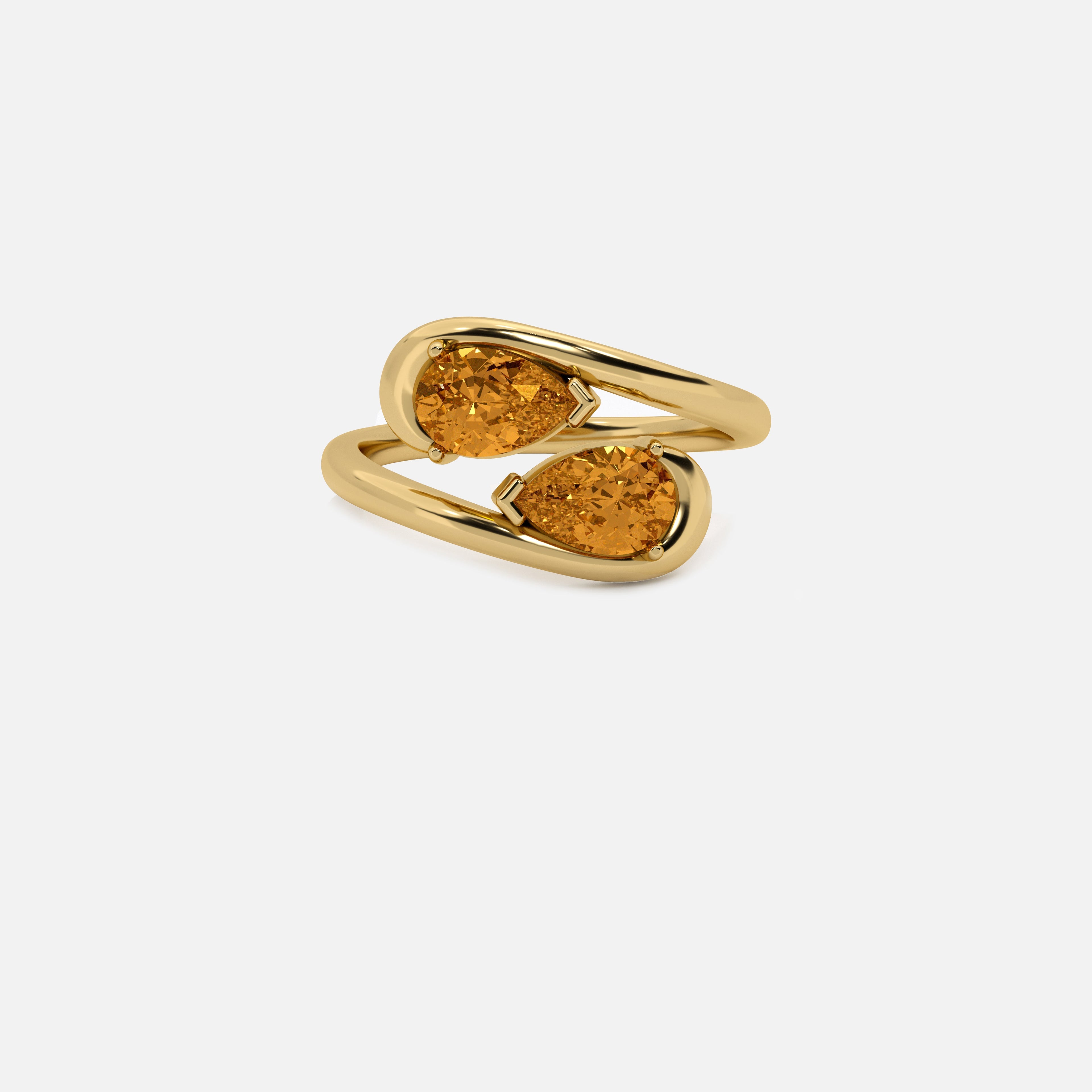 NOOR Citrine and Citrine Pinky Ring JAUR