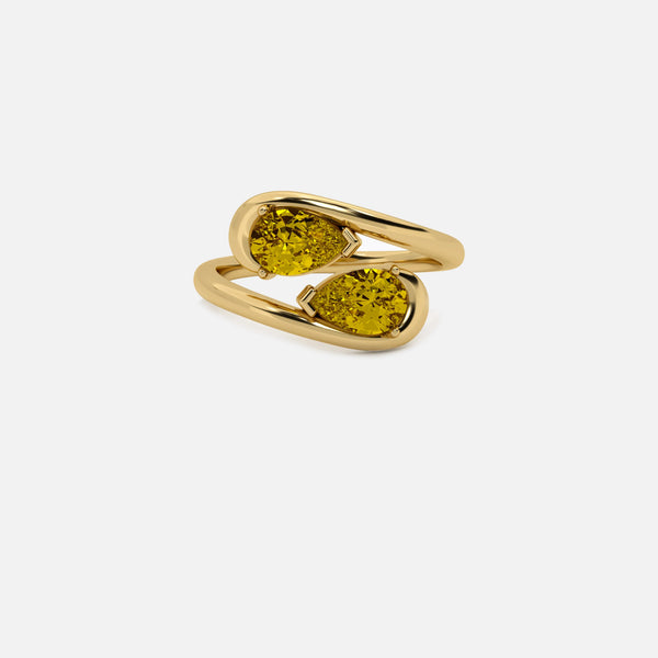 NOOR Citrine and Citrine Pinky Ring JAUR