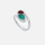 NOOR Citrine and Emerald Pinky Ring