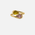 NOOR Citrine and Pink Diamond Pinky Ring