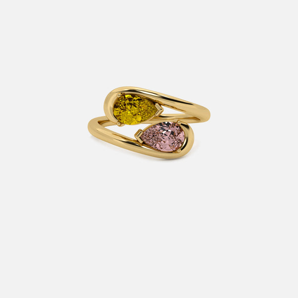 NOOR Citrine and Pink Diamond Pinky Ring JAUR