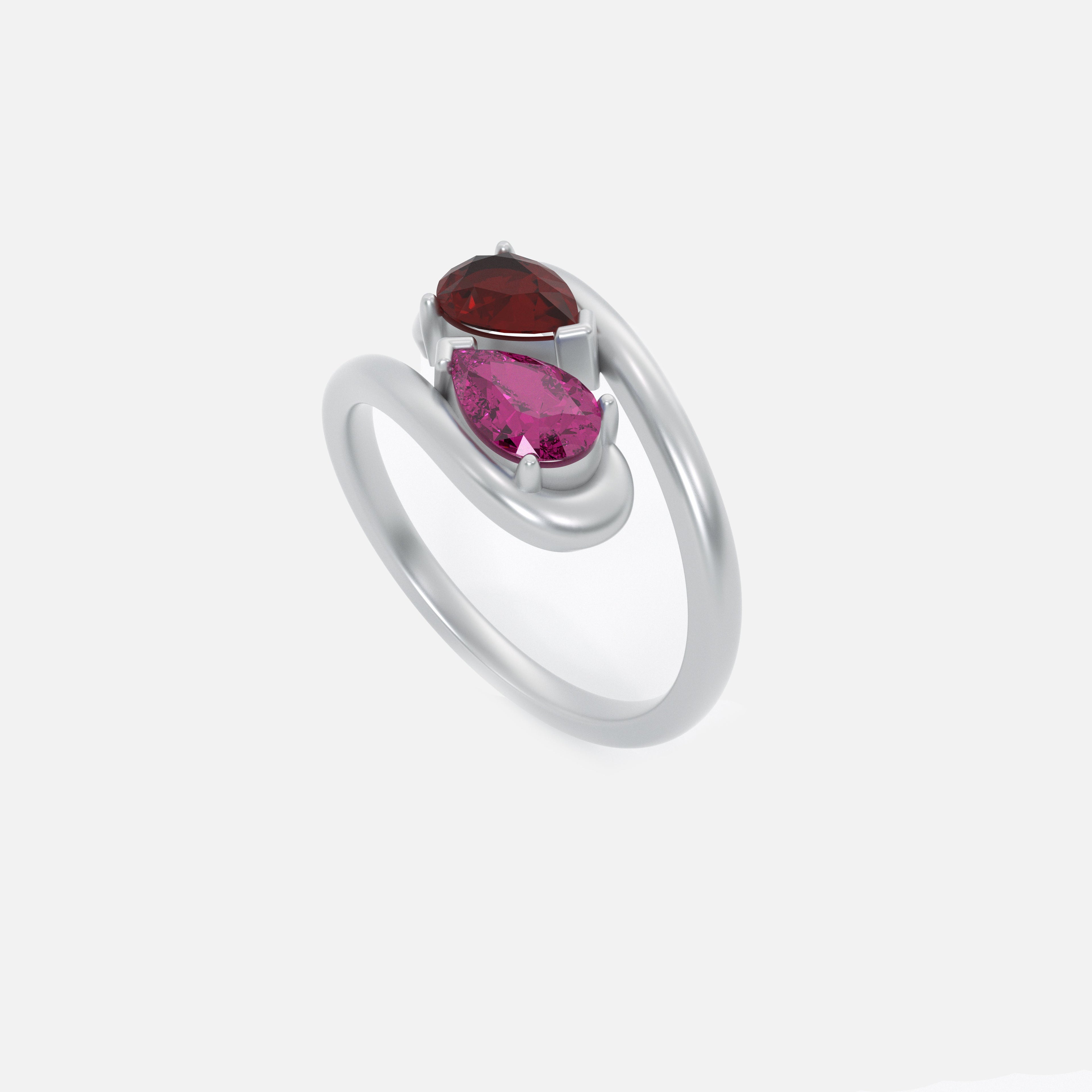NOOR Citrine and Pink Sapphire Pinky Ring JAUR