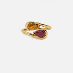 NOOR Citrine and Ruby Pinky Ring JAUR