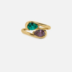 NOOR Emerald and Amethyst Pinky Ring