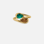 NOOR Emerald and Brown Diamond Pinky Ring JAUR