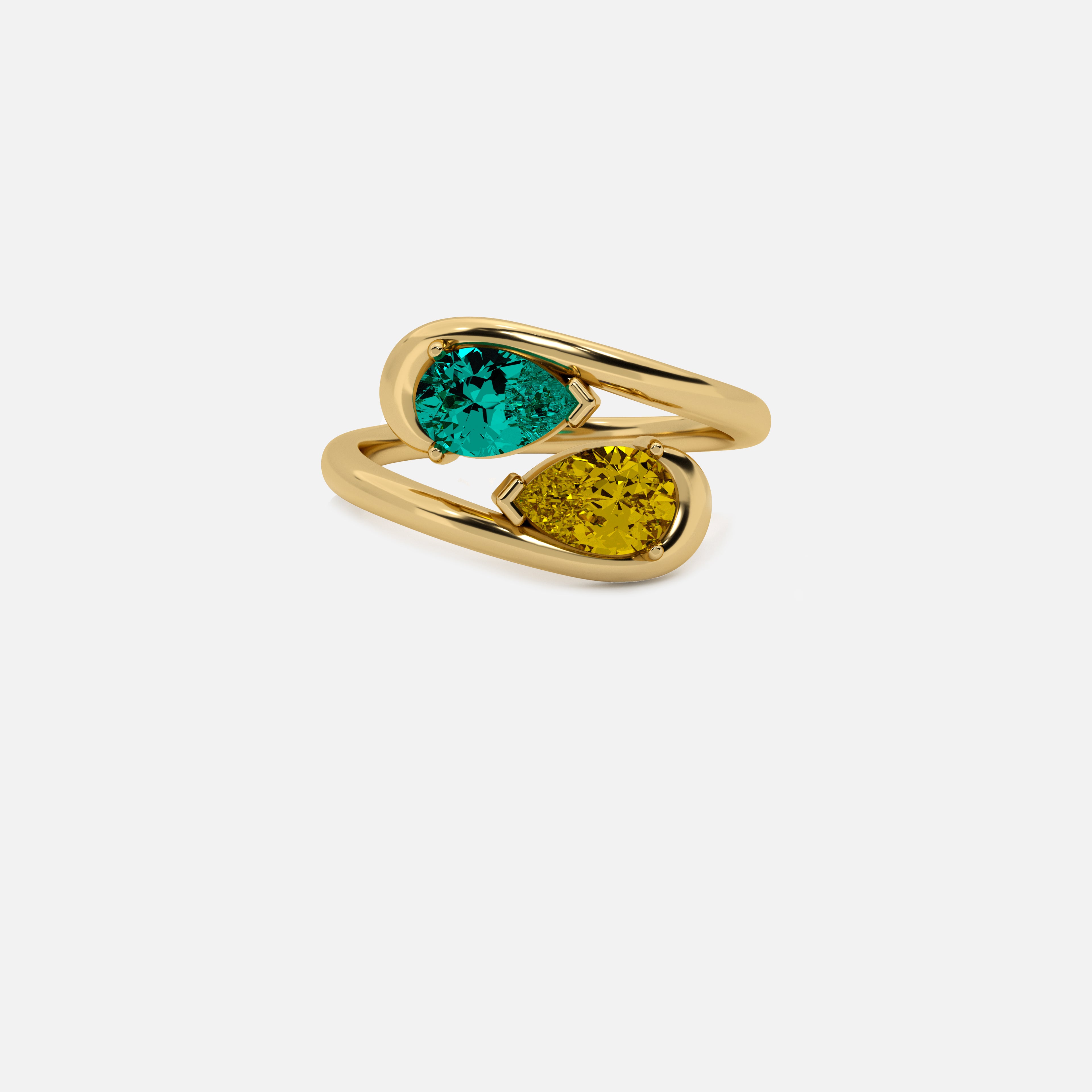 NOOR Emerald and Citrine Pinky Ring