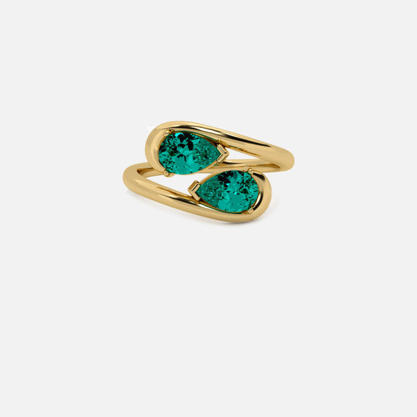 NOOR Emerald and Emerald Pinky Ring JAUR
