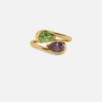 NOOR Green Diamond and Amethyst Ring