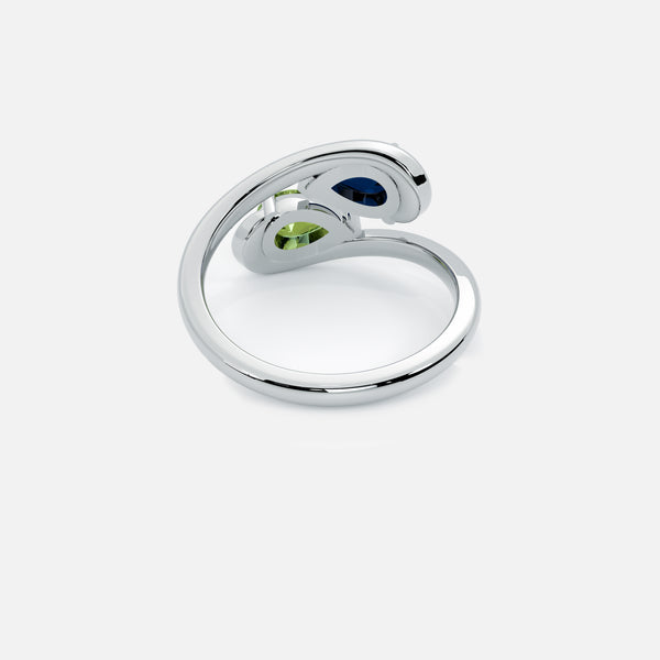 NOOR Green Diamond and Blue Sapphire Pinky Ring