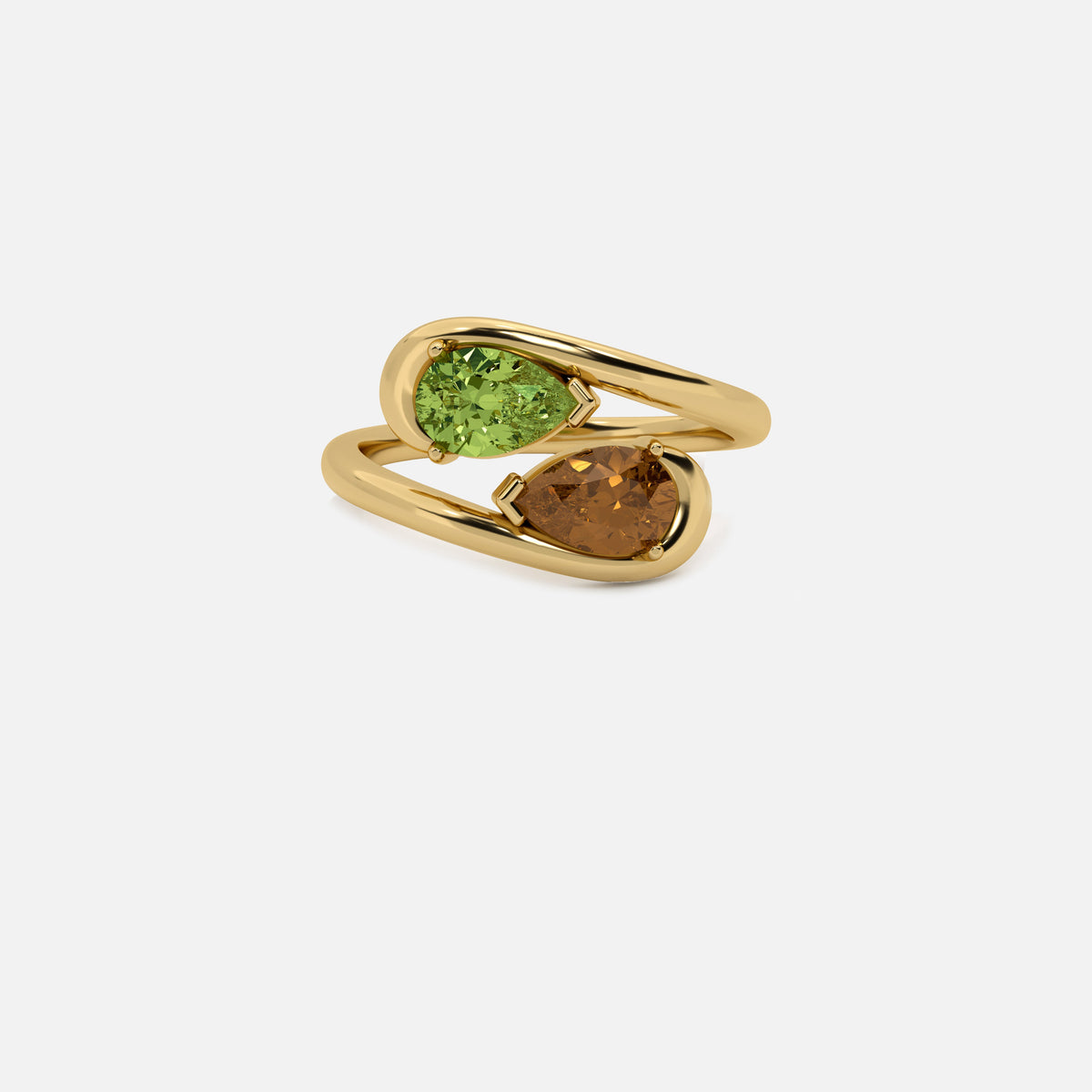 NOOR Green Diamond and Brown Diamond Pinky Ring JAUR