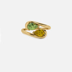 NOOR Green Diamond and Citrine Ring