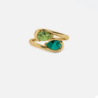 NOOR Green Diamond and Emerald Pinky Ring