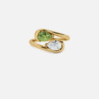 NOOR Green Diamond and White Diamond Ring