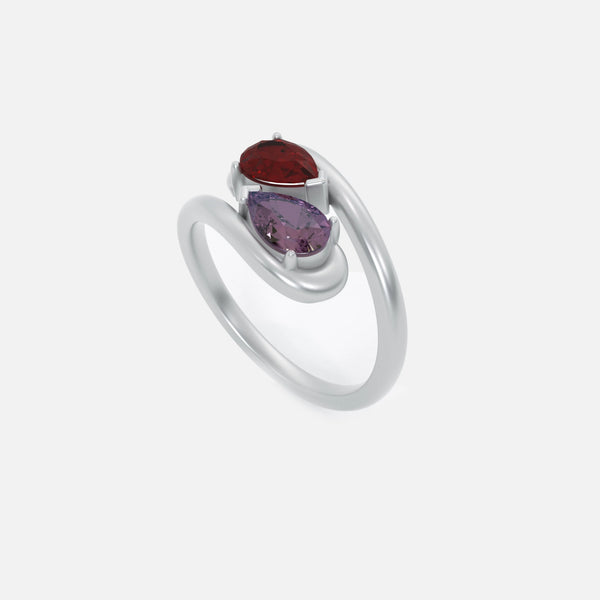NOOR Pink Diamond and Amethyst Pinky Ring JAUR