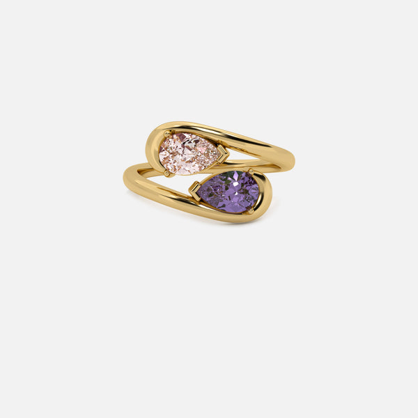 NOOR Pink Diamond and Amethyst Pinky Ring JAUR