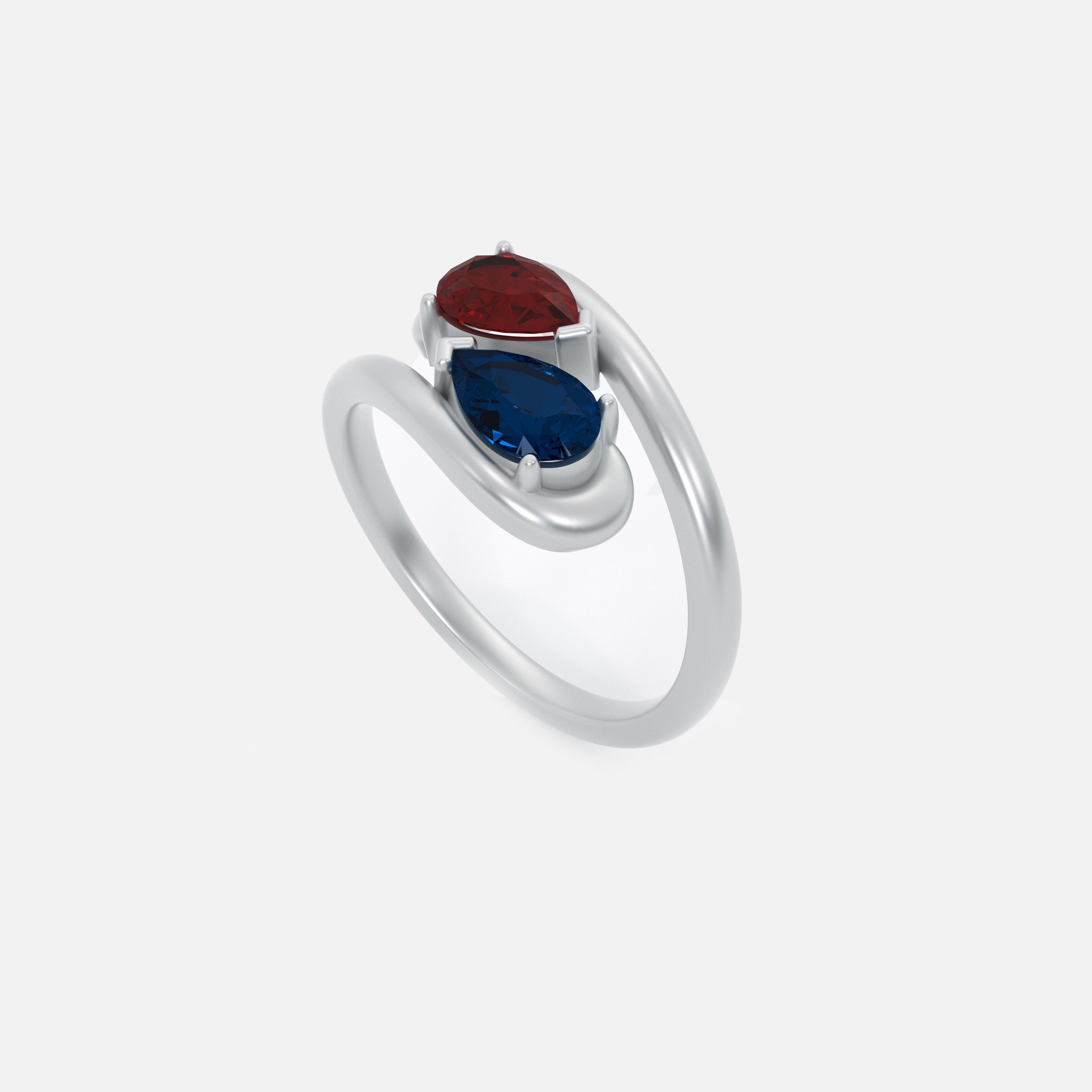 NOOR Pink Diamond and Blue Sapphire Ring