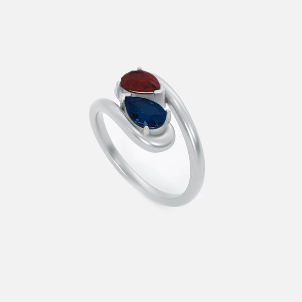 NOOR Pink Diamond and Blue Sapphire Pinky Ring JAUR