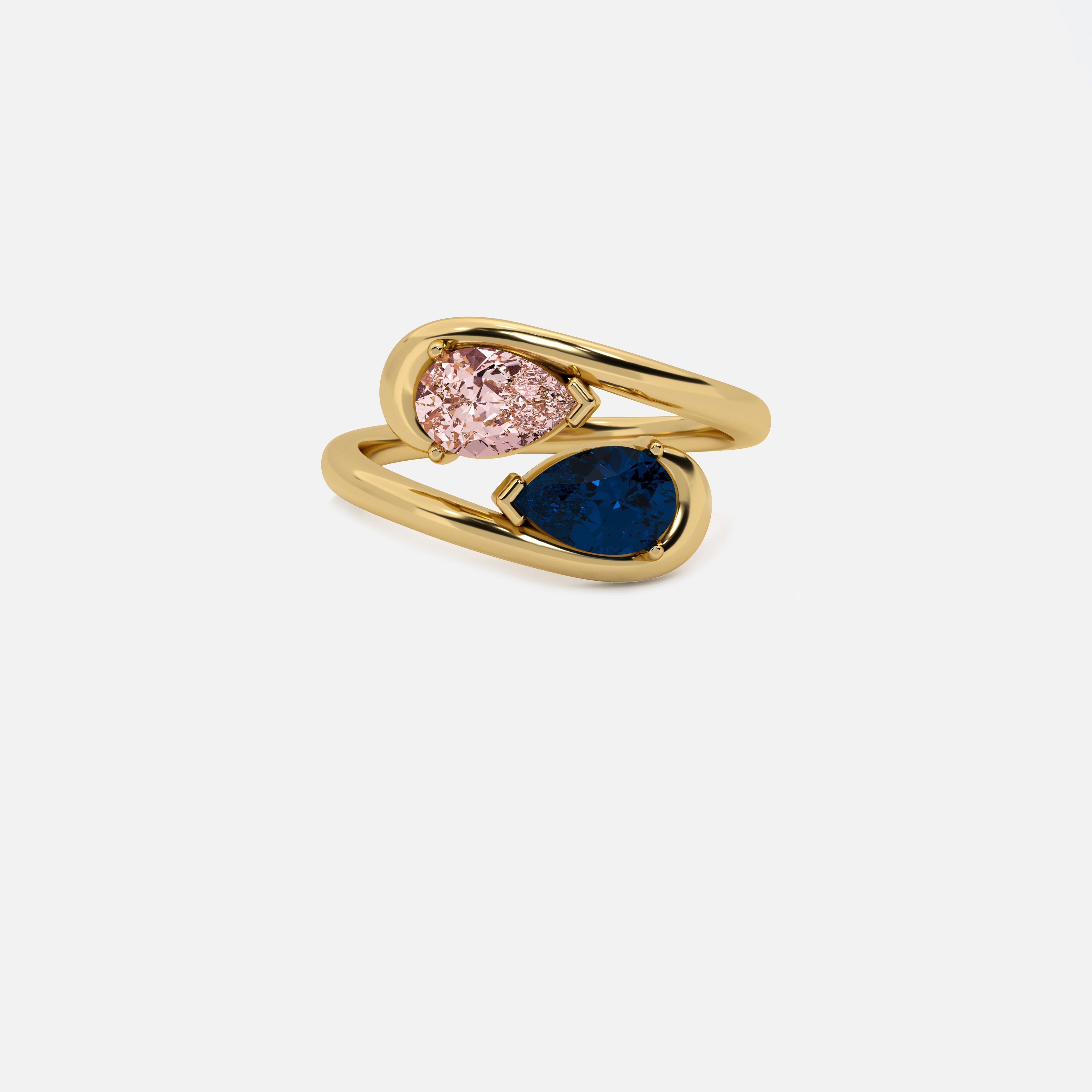 NOOR Pink Diamond and Blue Sapphire Pinky Ring JAUR