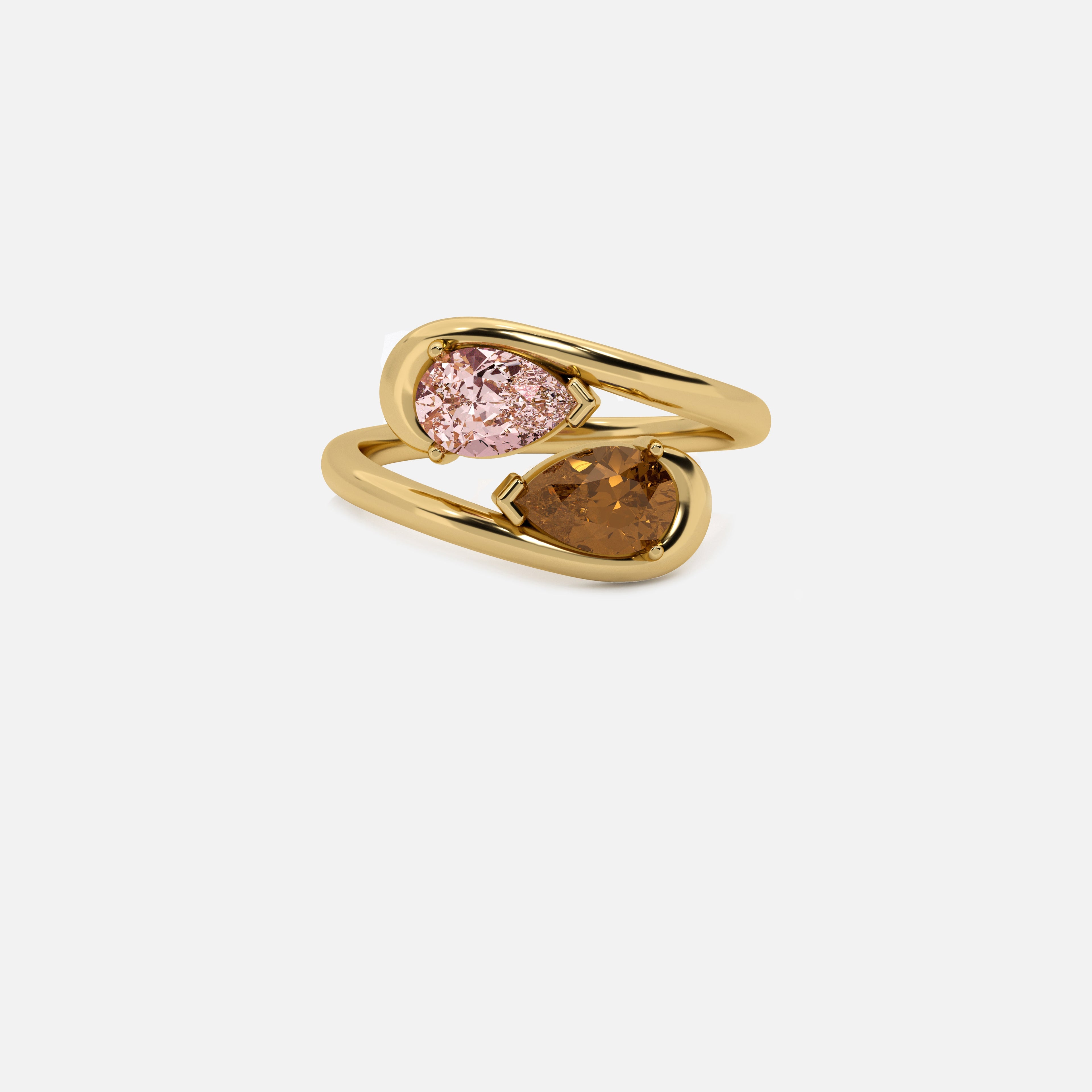 NOOR Pink Diamond and Brown Diamond Pinky Ring JAUR