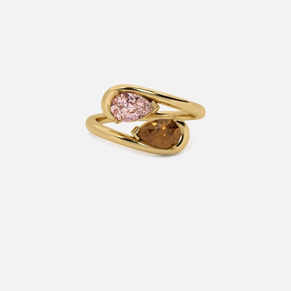 NOOR Pink Diamond and Brown Diamond Pinky Ring JAUR