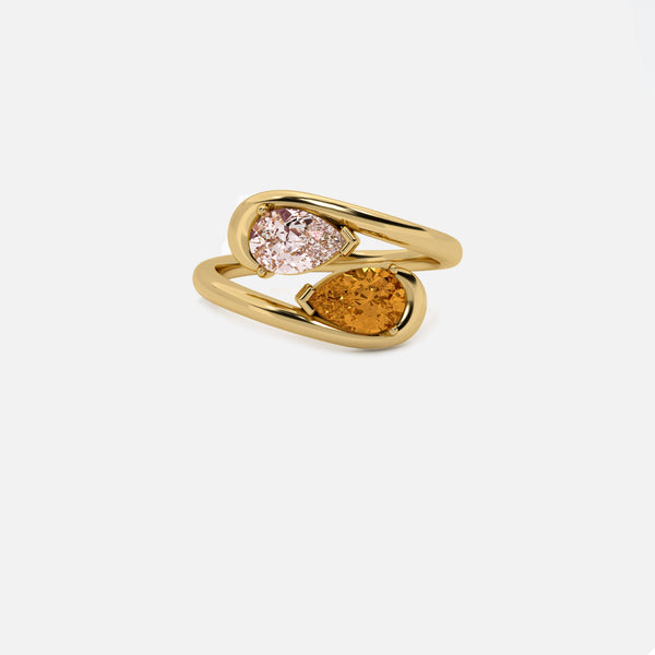 NOOR Pink Diamond and Citrine Pinky Ring JAUR