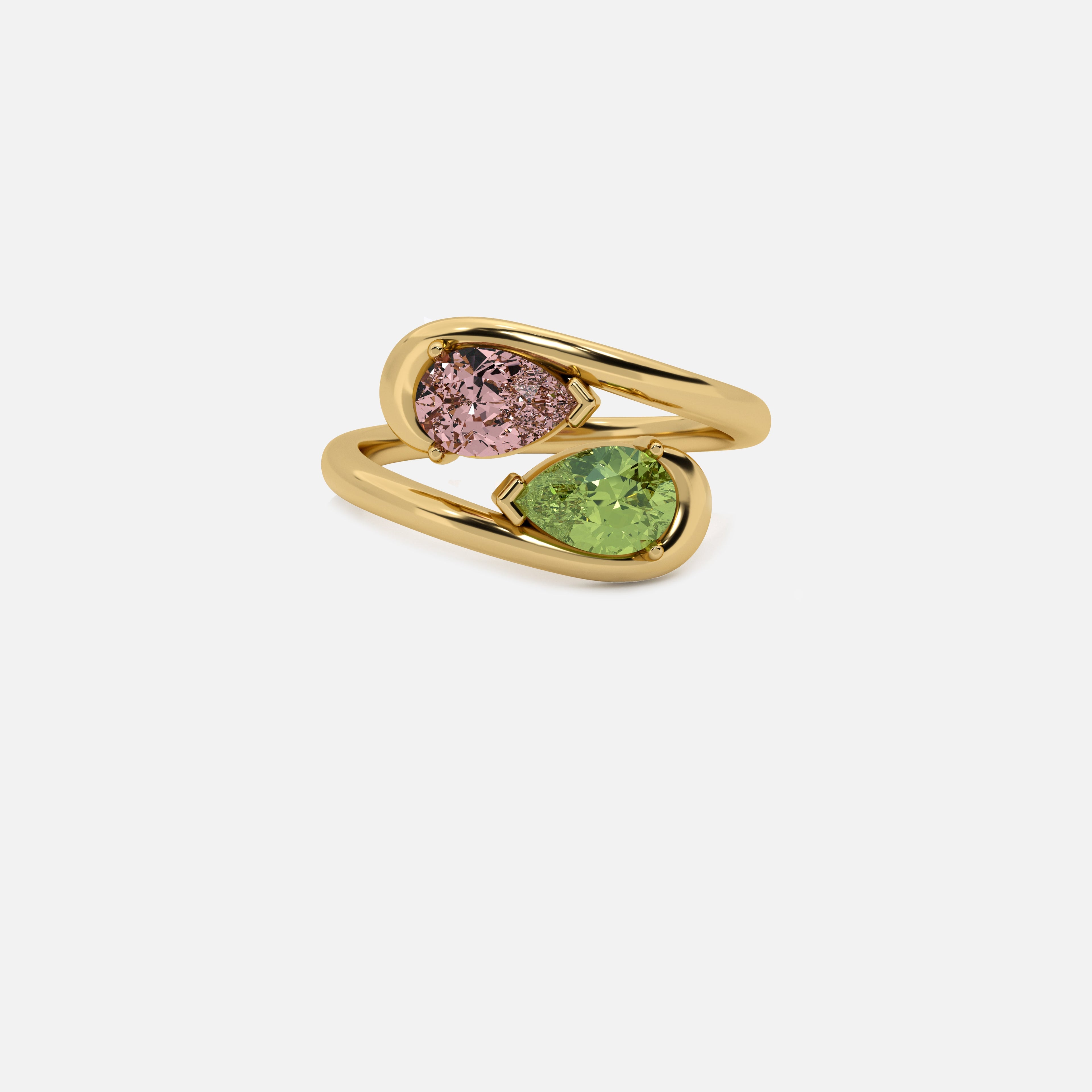 NOOR Pink Diamond and Green Diamond Ring