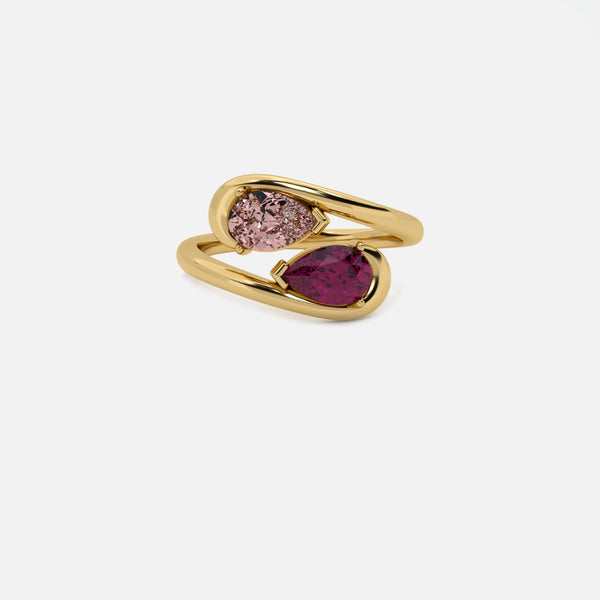 NOOR Pink Diamond and Pink Sapphire Pinky Ring JAUR