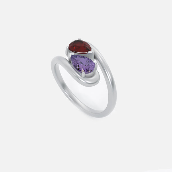 NOOR Pink Sapphire and Amethyst Pinky Ring JAUR