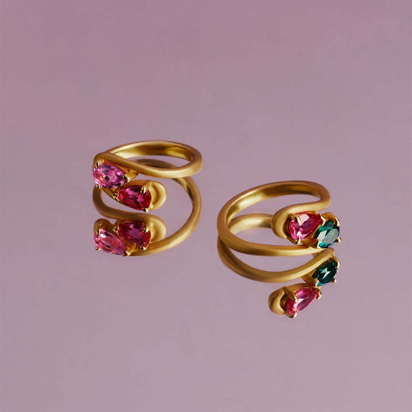NOOR Pink Sapphire and Amethyst Ring