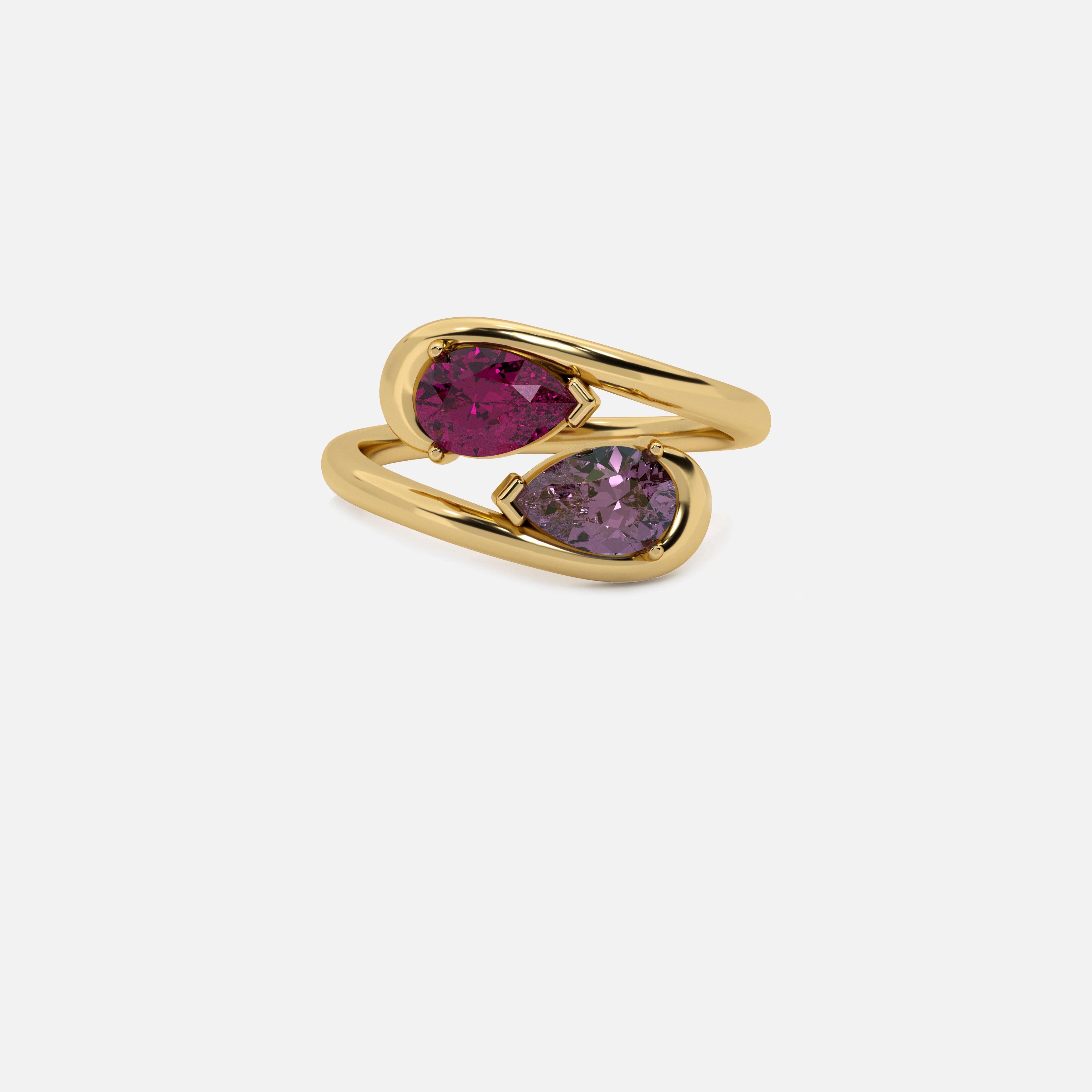 NOOR Pink Sapphire and Amethyst Ring