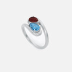 NOOR Pink Sapphire and Blue Diamond Pinky Ring JAUR