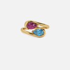 NOOR Pink Sapphire and Blue Diamond Pinky Ring JAUR