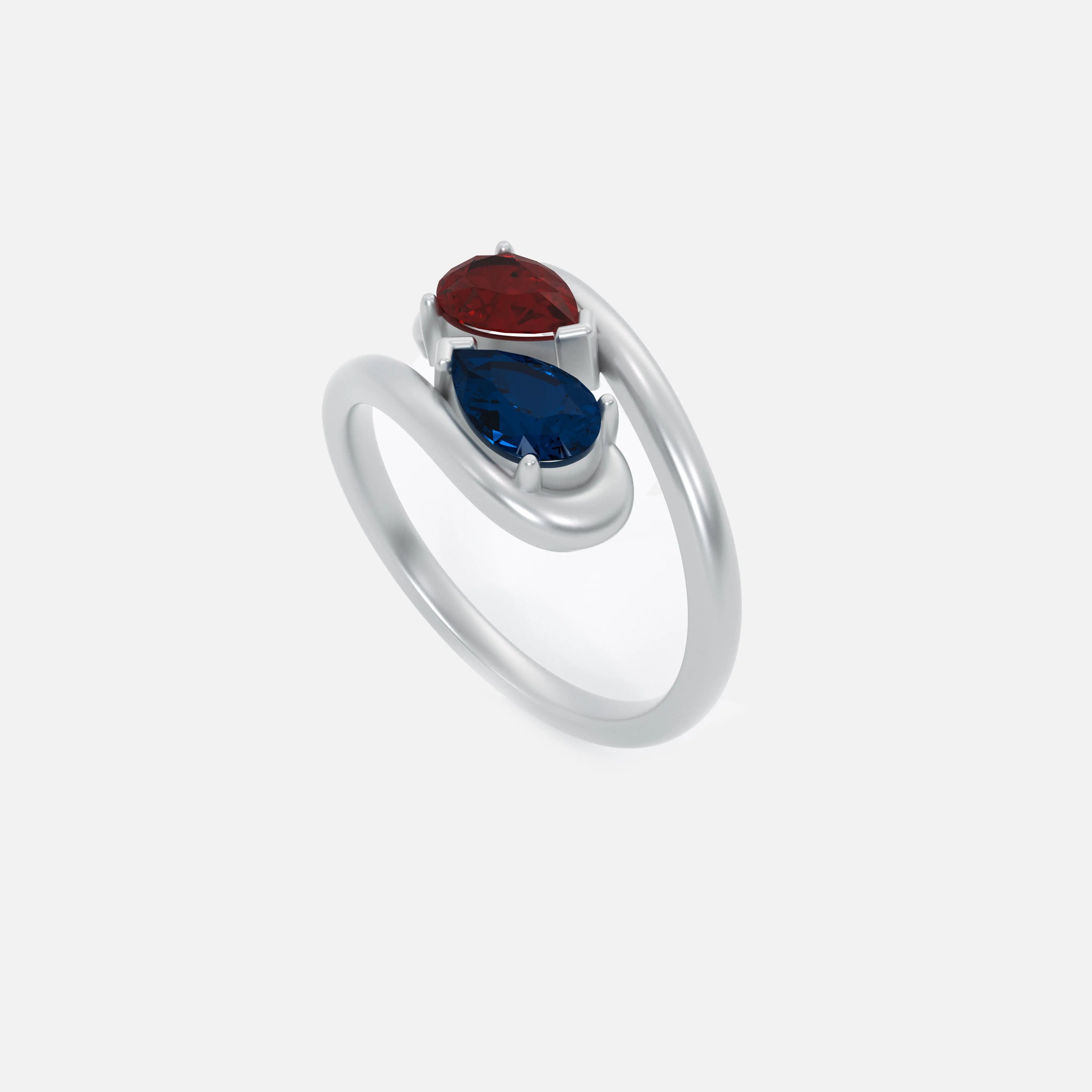 NOOR Pink Sapphire and Blue Sapphire Pinky Ring JAUR