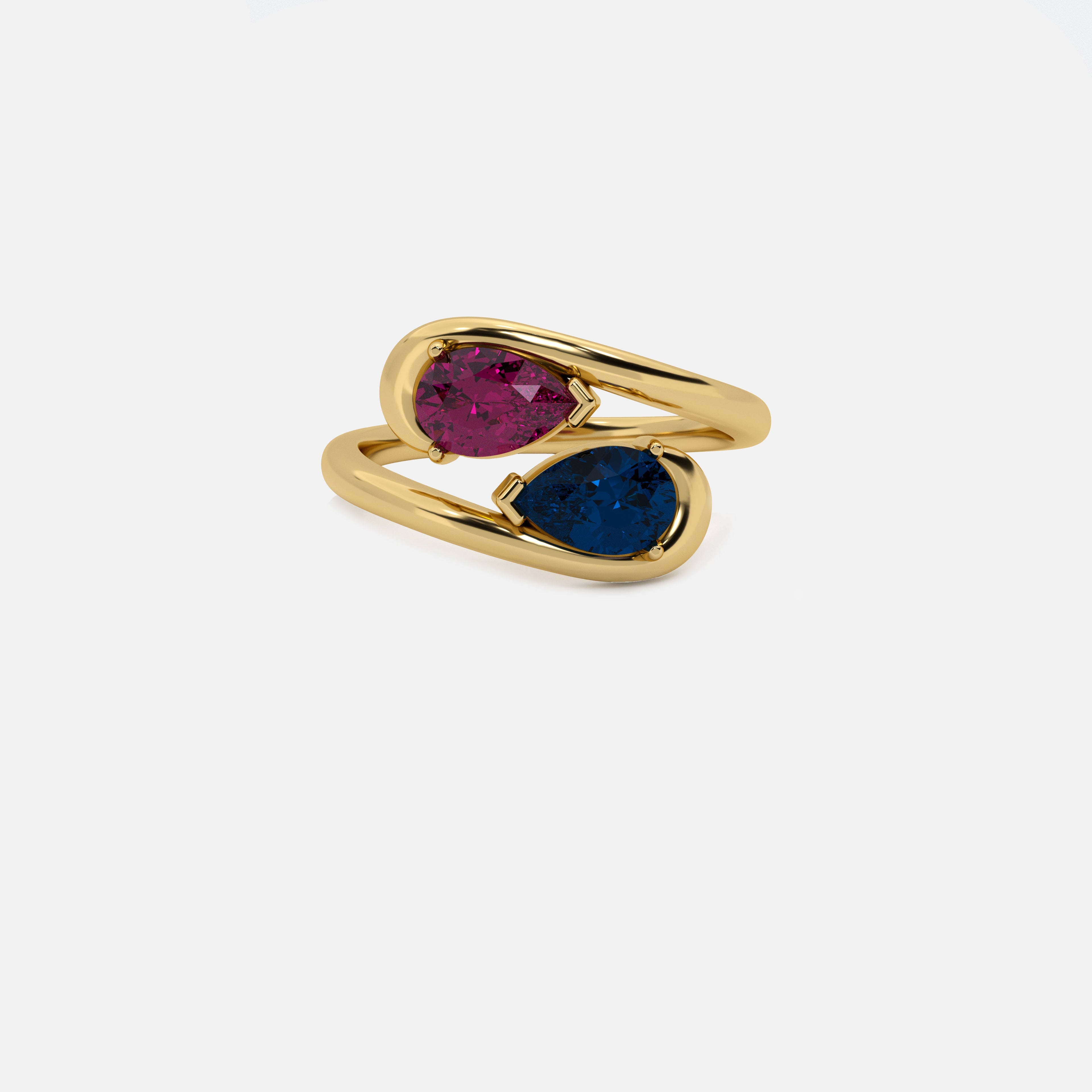 NOOR Pink Sapphire and Blue Sapphire Ring