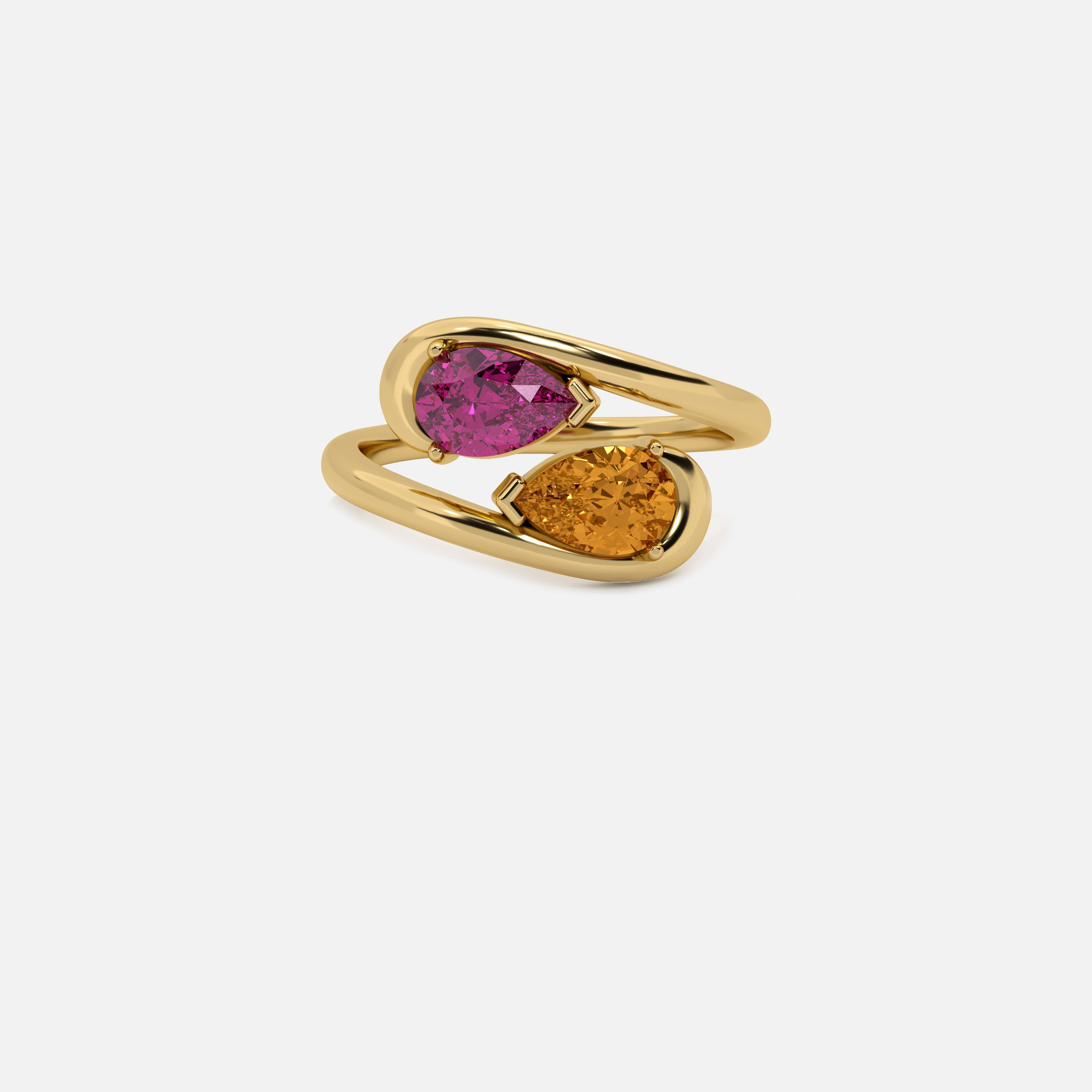 NOOR Pink Sapphire and Citrine Pinky Ring JAUR