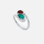 NOOR Pink Sapphire and Emerald Pinky Ring JAUR