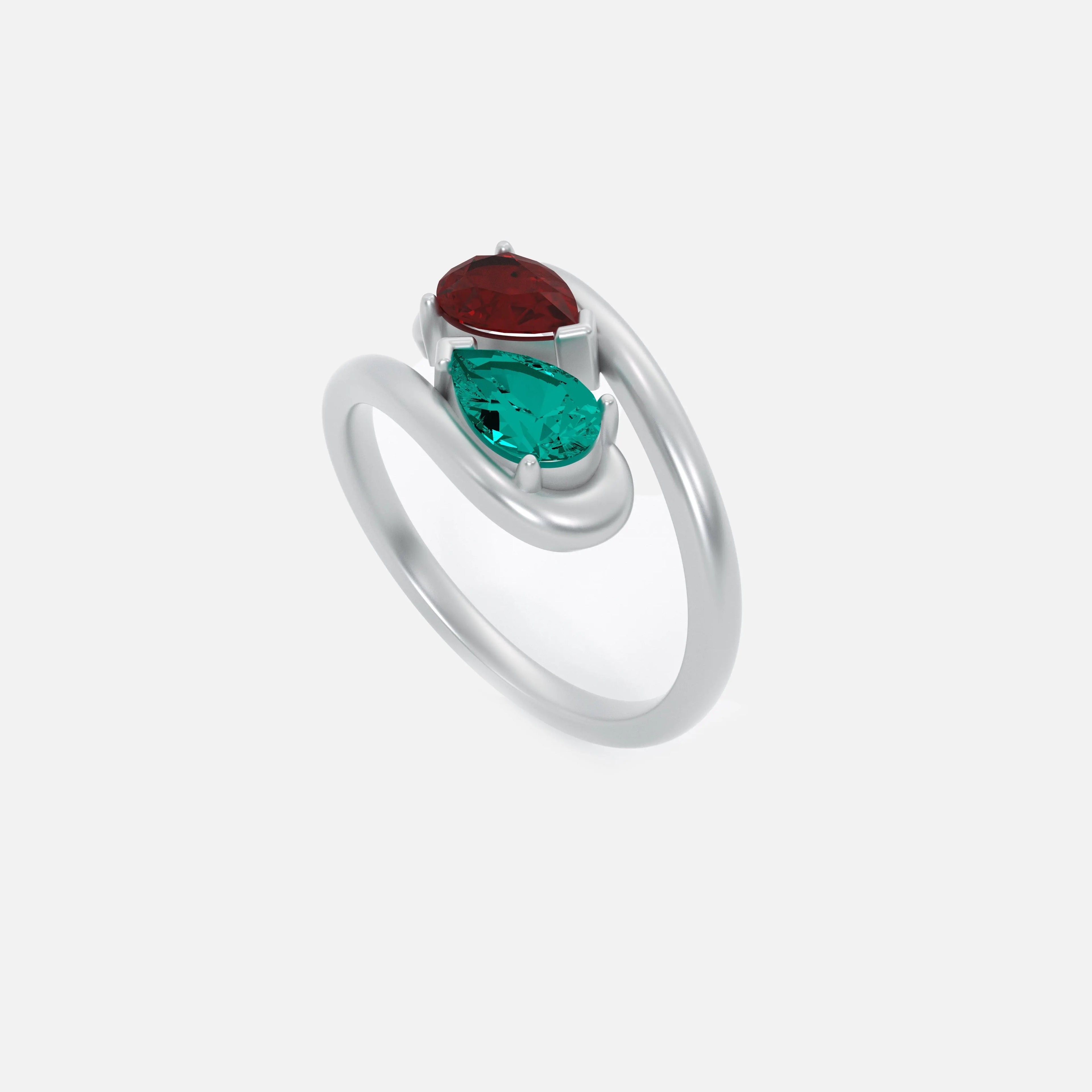 NOOR Pink Sapphire and Emerald Pinky Ring JAUR