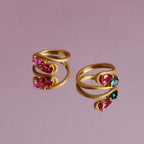 NOOR Pink Sapphire and Emerald Ring