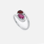 NOOR Pink Sapphire and Red Garnet Pinky Ring JAUR