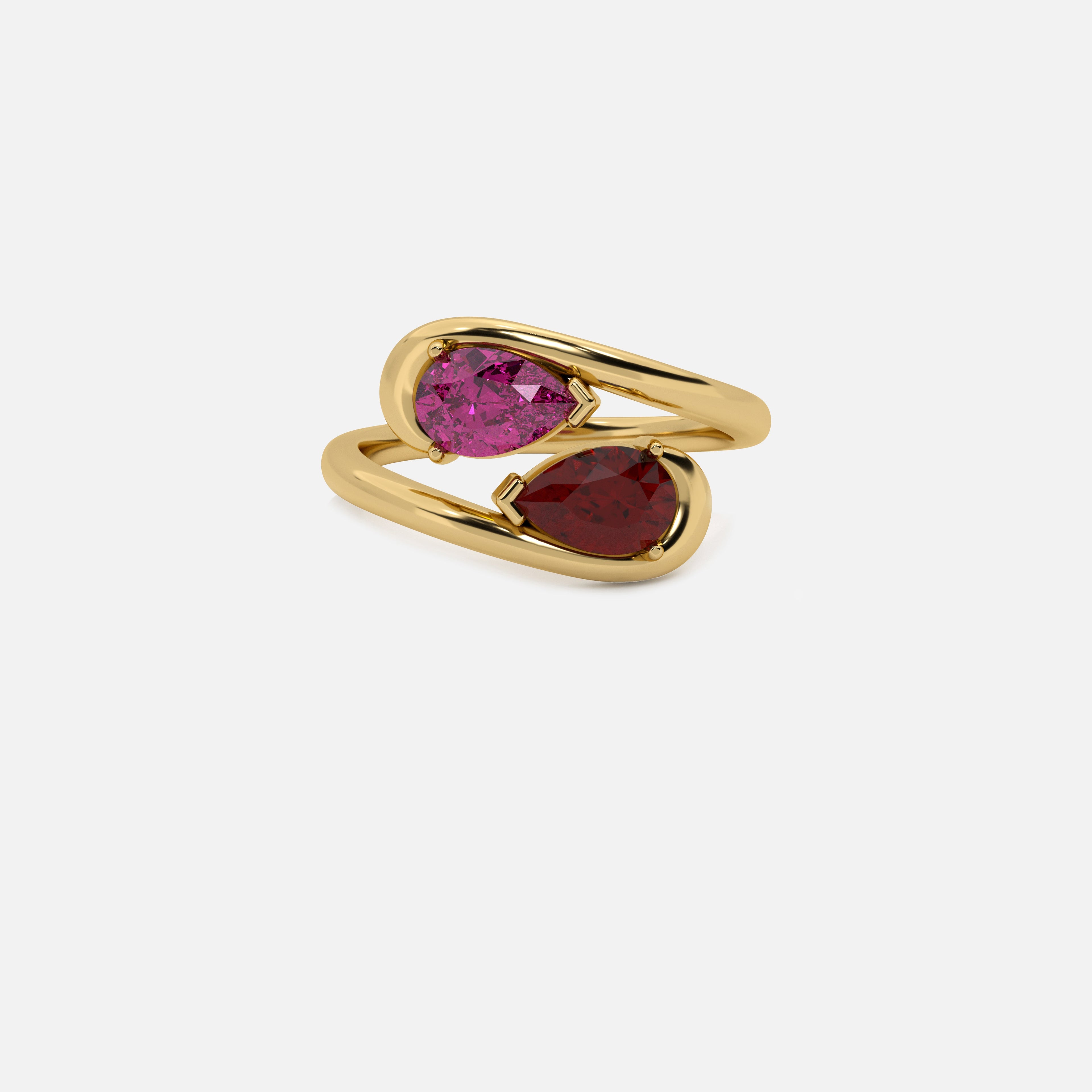 NOOR Pink Sapphire and Red Garnet Pinky Ring JAUR