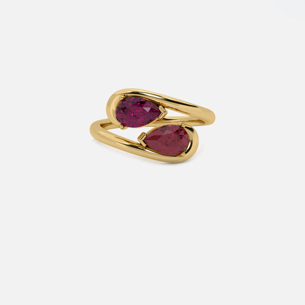 NOOR Pink Sapphire and Ruby Pinky Ring JAUR