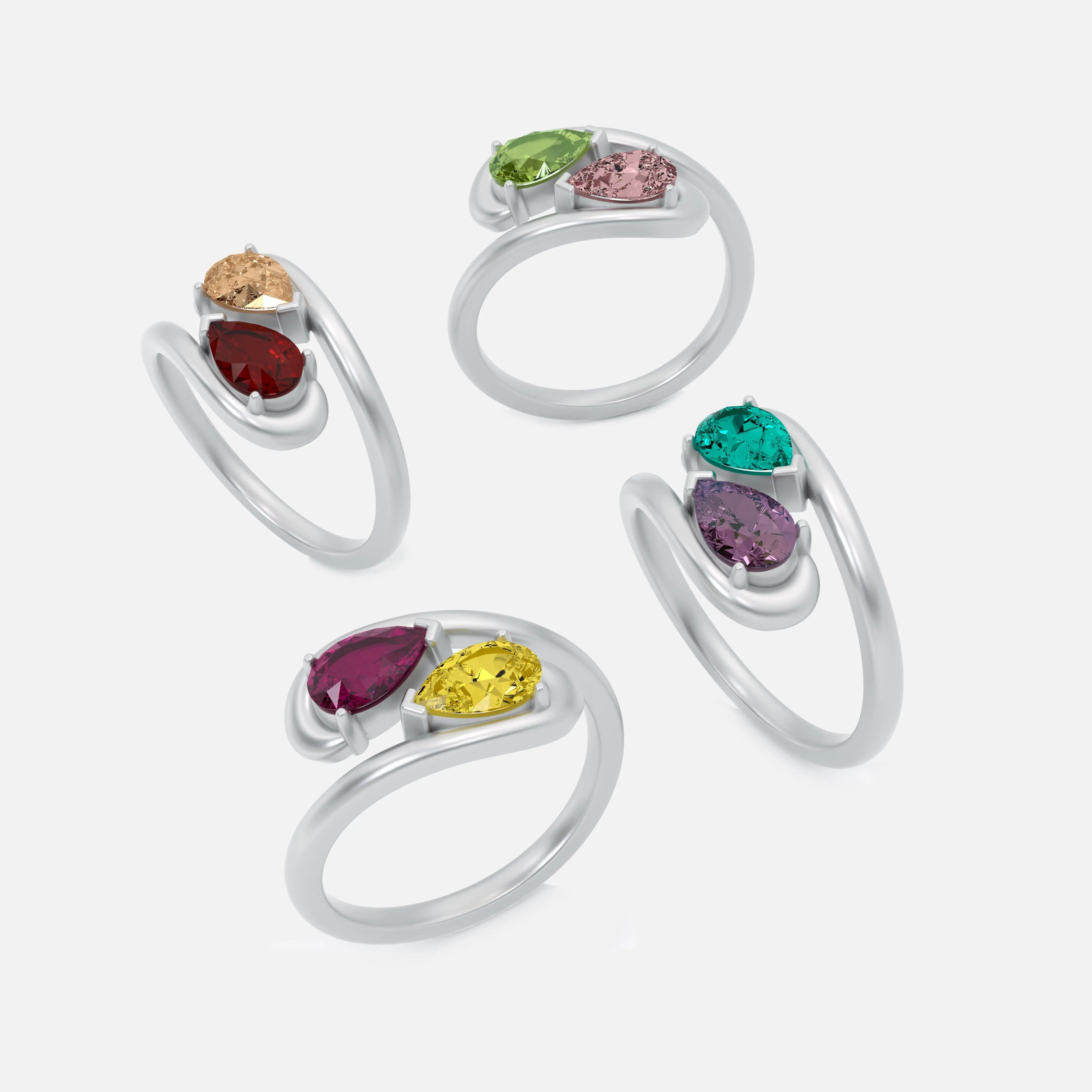NOOR Pink Sapphire and Yellow Diamond Pinky Ring JAUR