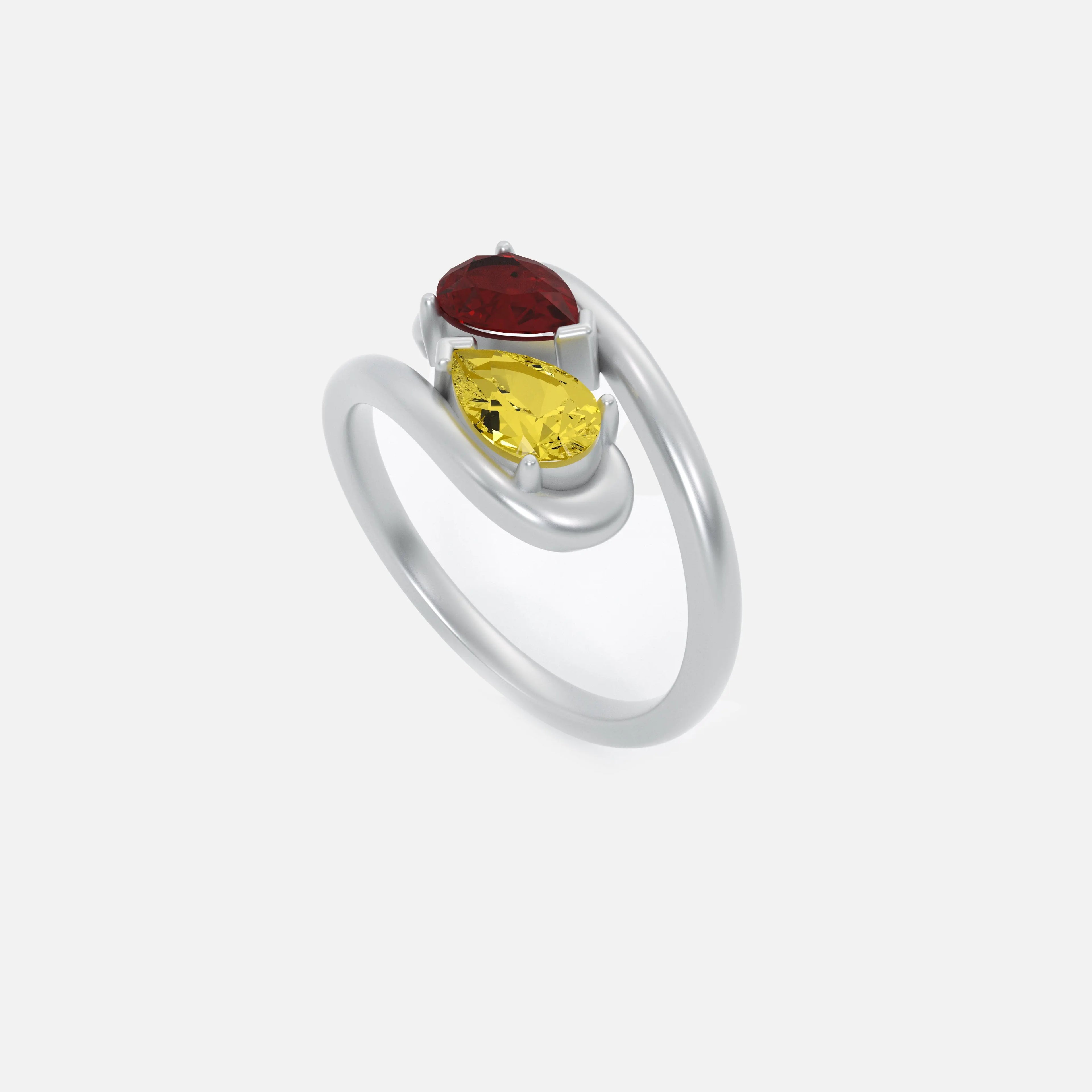 NOOR Pink Sapphire and Yellow Diamond Pinky Ring JAUR