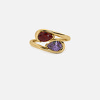 NOOR Red Garnet and Amethyst Pinky Ring JAUR