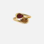 NOOR Red Garnet and Brown Diamond Pinky Ring JAUR